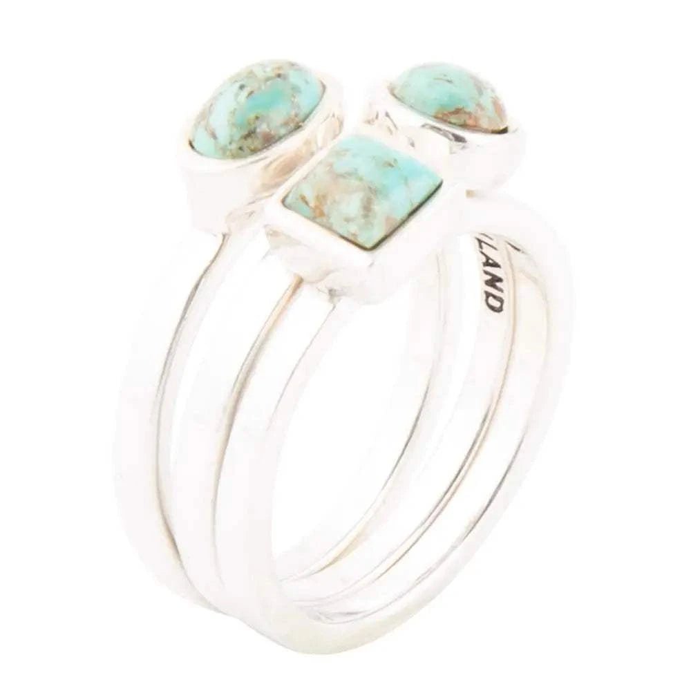 Sterling Silver Blue Turquoise Stackable Ring - Maven Couture IncRings