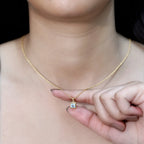 Sterling Silver Half Carat Princess Cut Sky Blue Topaz Pendant Necklace with Chain