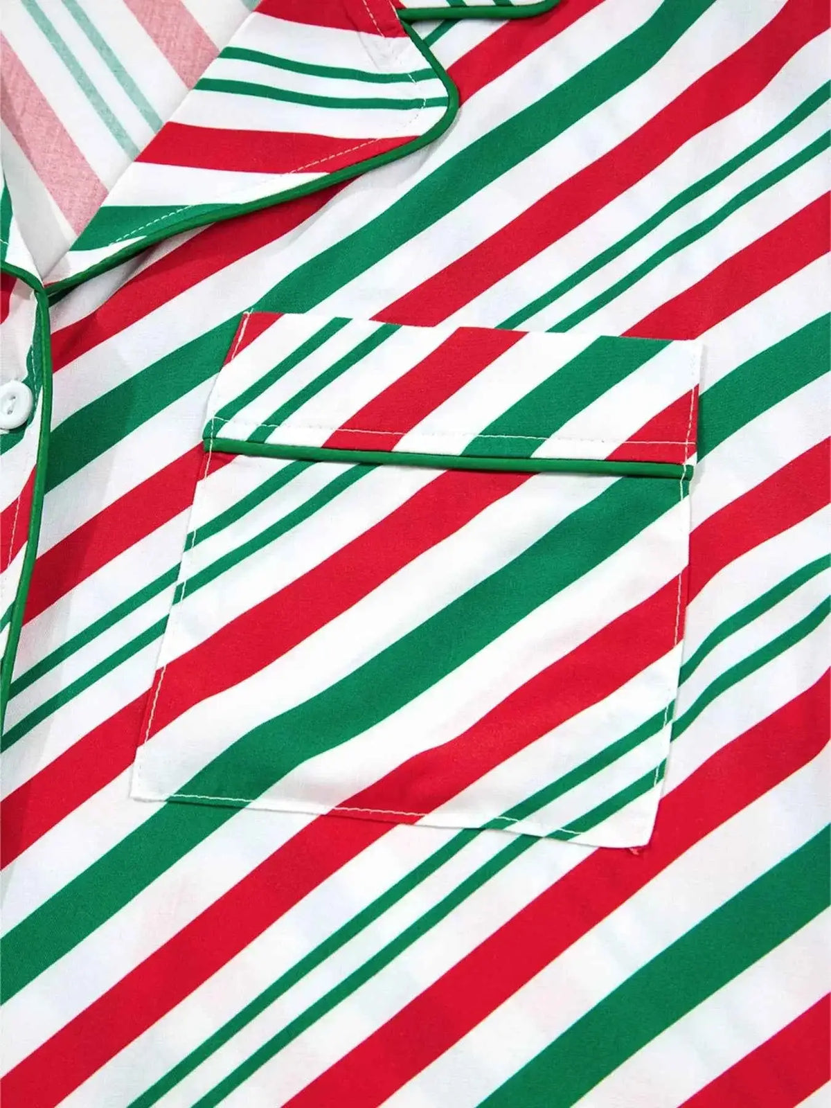 Stripe Contrast Velvet Ribbon Knot Christmas 2pcs Pajama Set