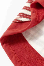 Stripe Johnny Collar Drop Shoulder Sweatshirt