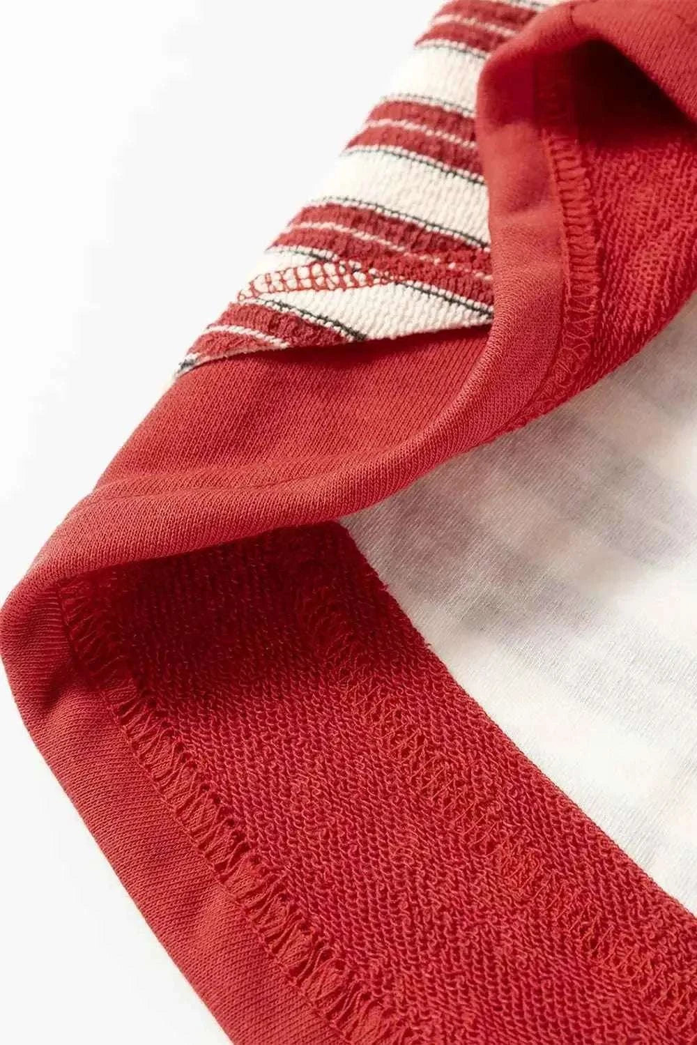 Stripe Johnny Collar Drop Shoulder Sweatshirt