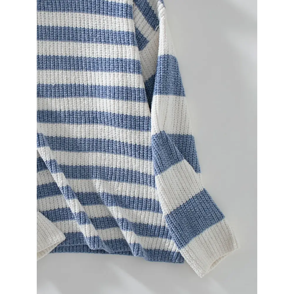 Redefine elegance with striped round neck long sleeve sweater $25.99 this garment exemplifies a basic yet sophisticated