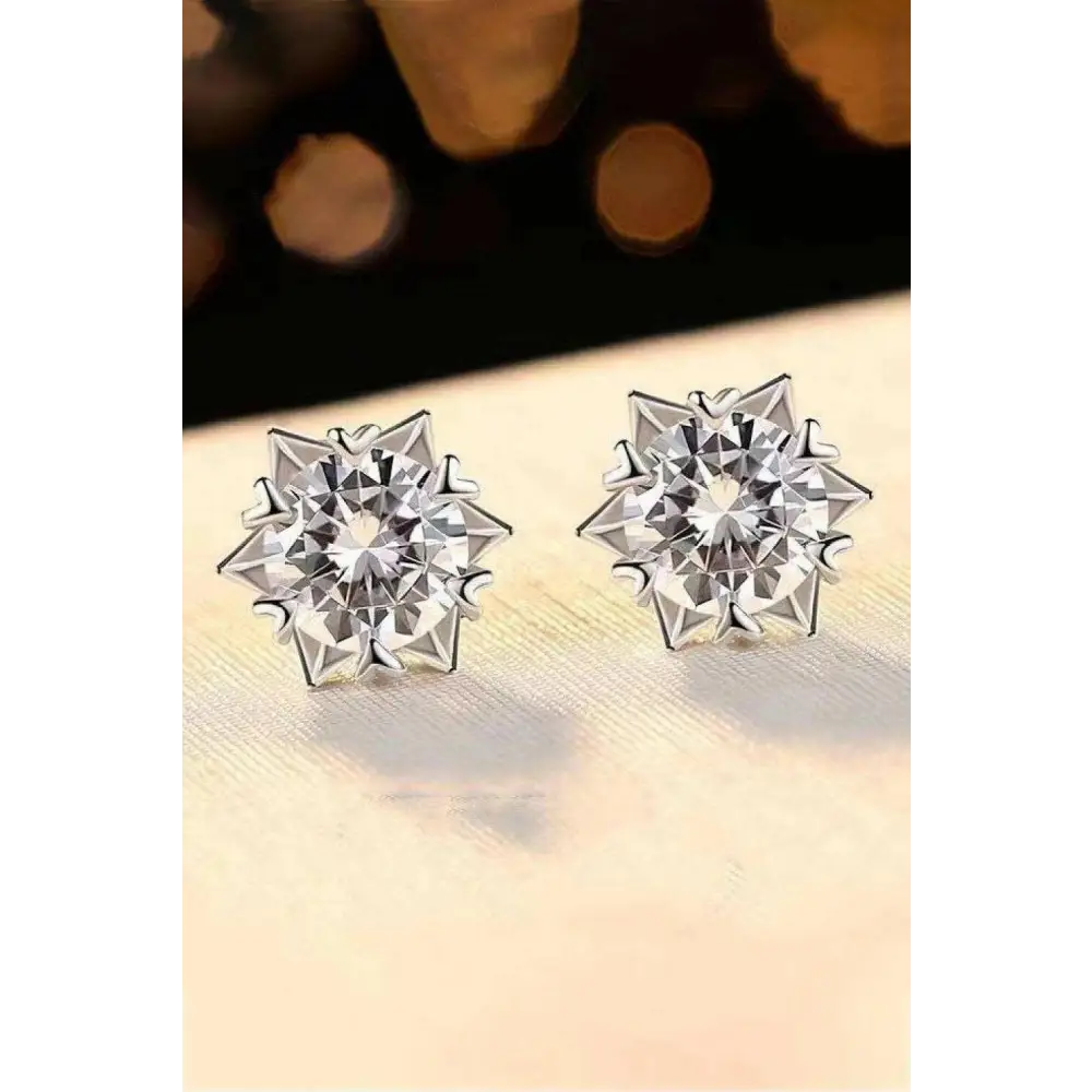 Elevate your look with 4 carat moissanite stud earrings in silver $79 picture flat lay modern, minimalist minimalist