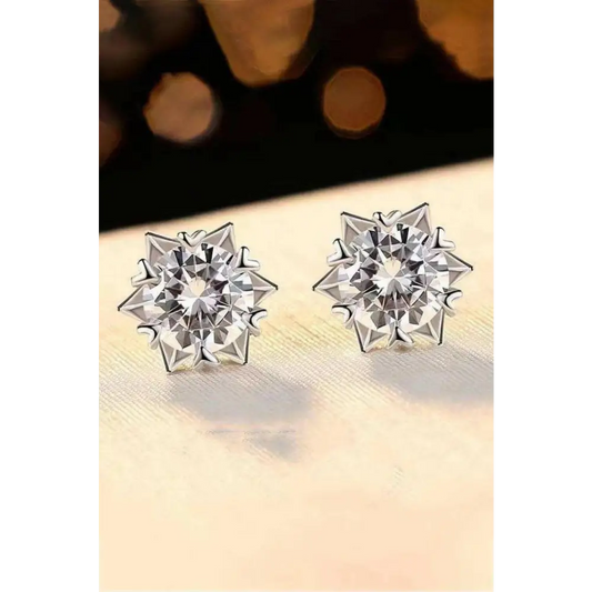 Elevate your look with 4 carat moissanite stud earrings in silver $79 picture flat lay modern, minimalist minimalist