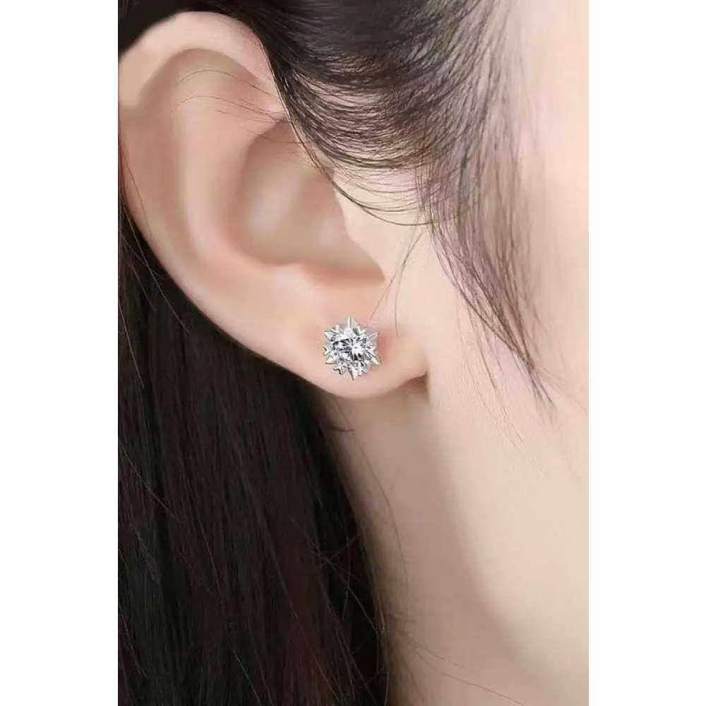 Elevate your look with 4 carat moissanite stud earrings in silver $79 picture flat lay modern, minimalist minimalist