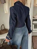 Stylish and Functional Double-Breasted Cropped Jacket