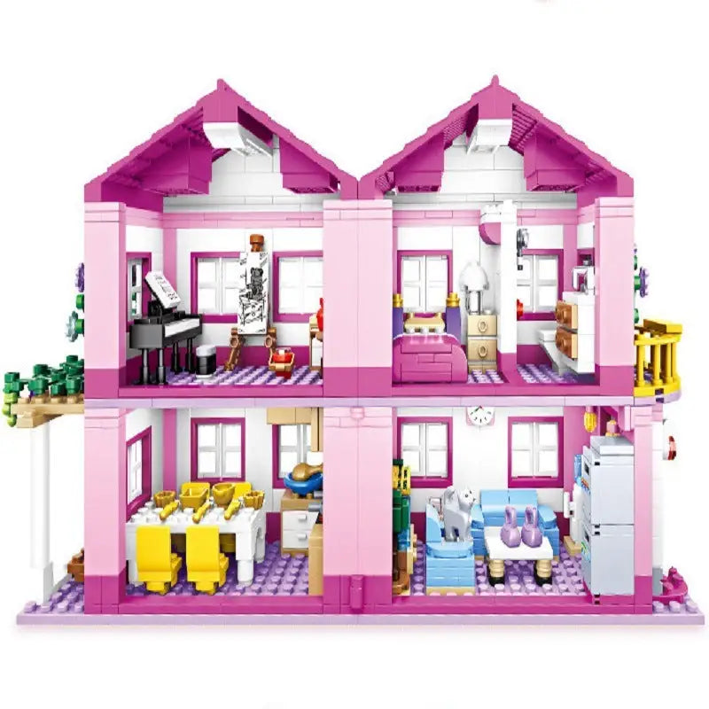 Luxury summer villa play house building blocks for creative learning $89.99 product high-quality abs plastic ensures