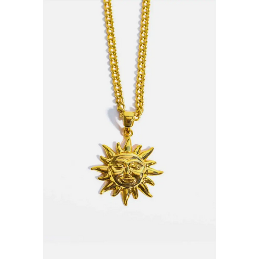 Radiant sun pendant necklace in luxury fashion for women $13 retro copper, 14k gold-plated to maintain the exquisite