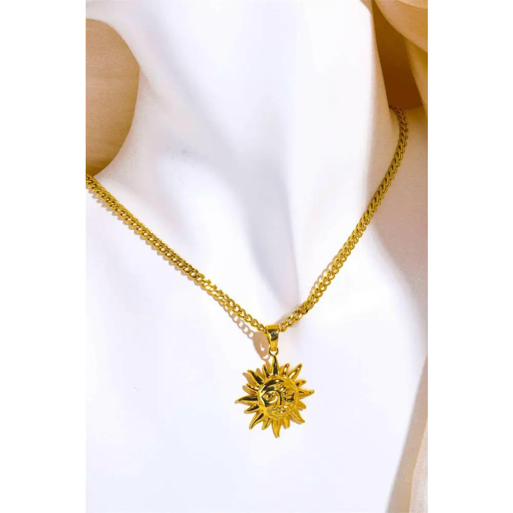 Radiant sun pendant necklace in luxury fashion for women $13 retro copper, 14k gold-plated to maintain the exquisite