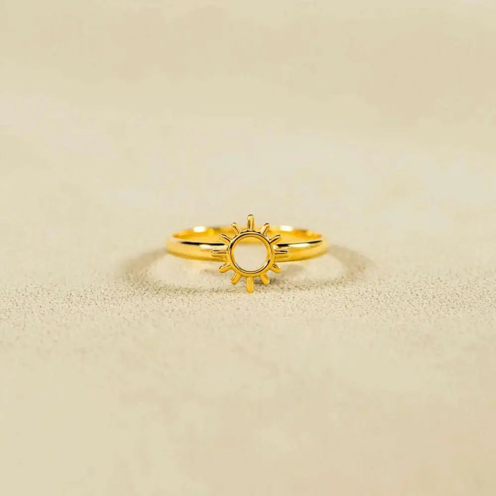 Sun shape 18k gold-plated ring for exclusive luxury fashion for women $15 1-piece exquisitely crafted from 18k