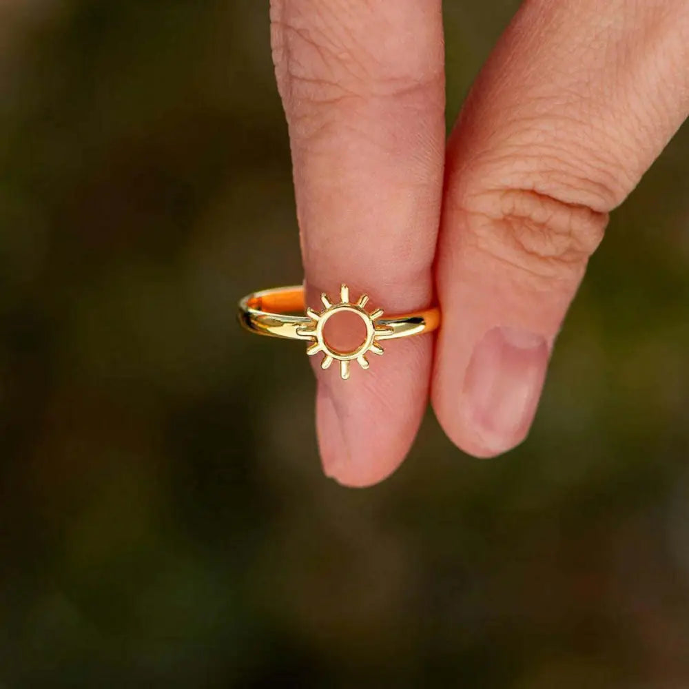 Sun shape 18k gold-plated ring for exclusive luxury fashion for women $15 1-piece exquisitely crafted from 18k