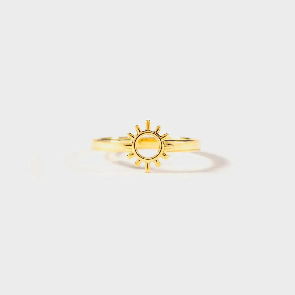 Sun shape 18k gold-plated ring for exclusive luxury fashion for women $15 1-piece exquisitely crafted from 18k