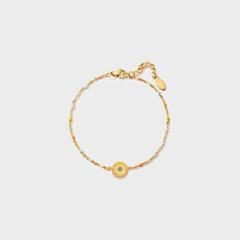 Sunflower elegance 18k gold-plated bracelet for luxury fashion enthusiasts $21 please note that this exquisite