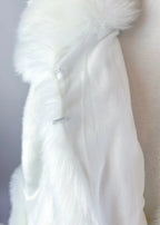 Super Warm Faux Fur Bridal Cape, Christmas Fur Cape, Wedding Fur Wrap, Bridal Faux Fur Stole Fur Shawl (OSJennifer Wht01)