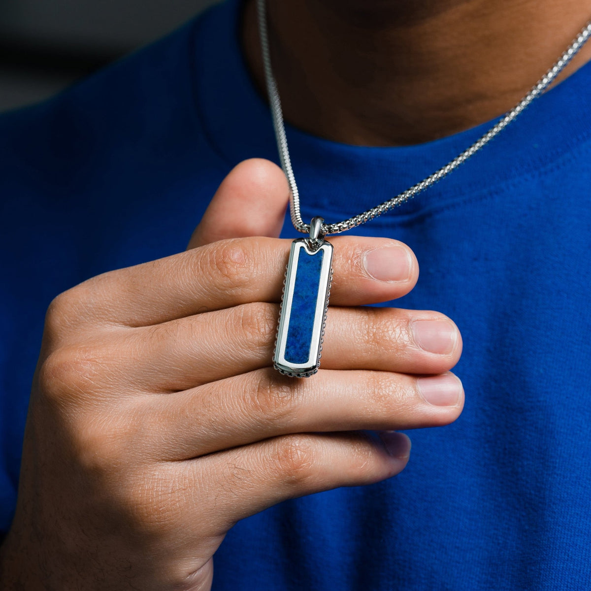 Lapis Lazuli Column Pendant Necklace - Maven Couture IncColumn Pendant