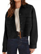 Tailored Jackets and Statement Coats: Button-Down Cropped Jacket