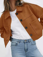 Tailored Jackets and Statement Coats: Button-Down Cropped Jacket