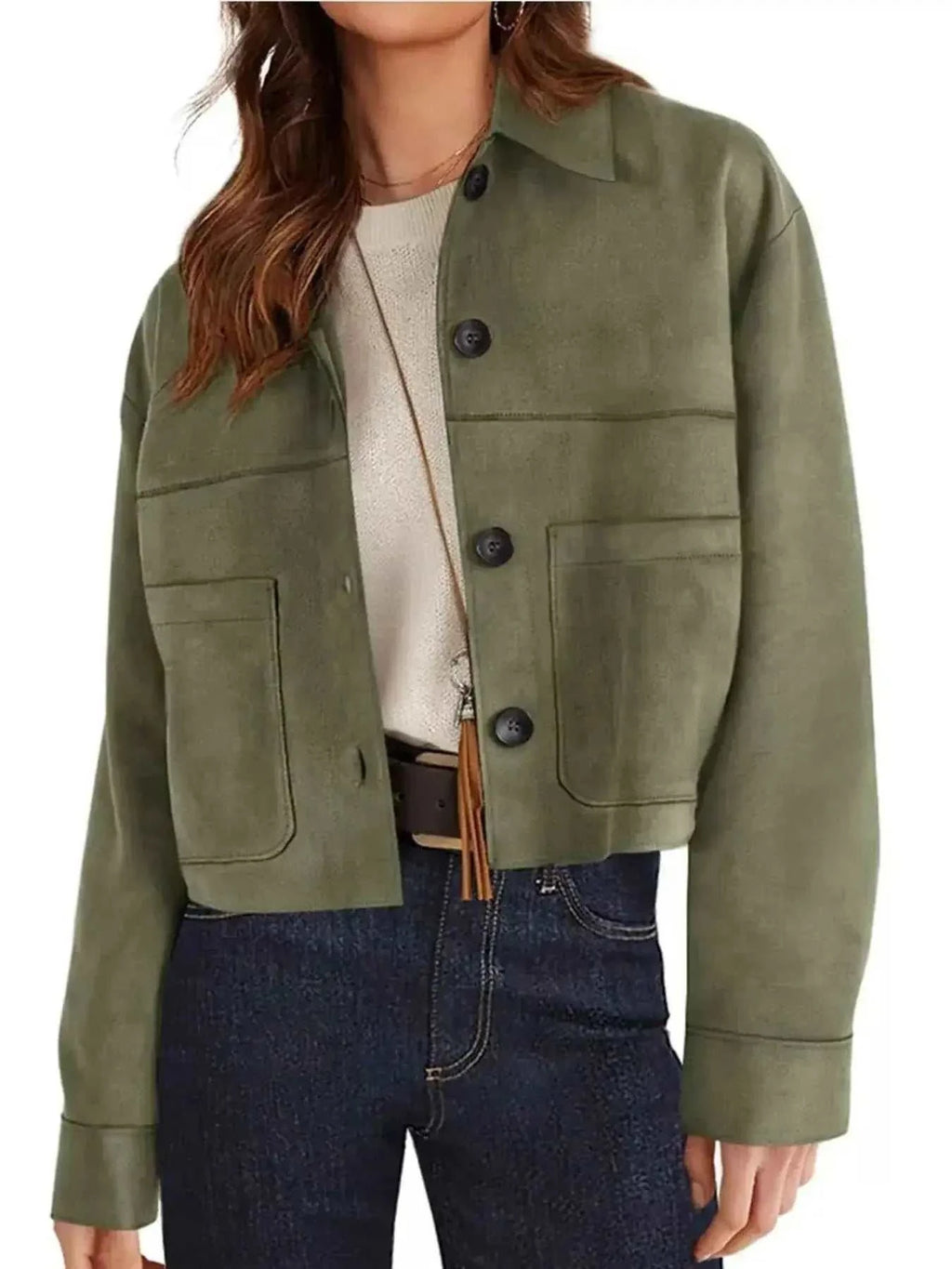 Tailored Jackets and Statement Coats: Button-Down Cropped Jacket