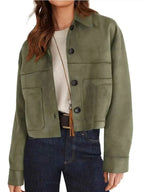 Tailored Jackets and Statement Coats: Button-Down Cropped Jacket