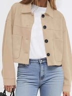 Tailored Jackets and Statement Coats: Button-Down Cropped Jacket