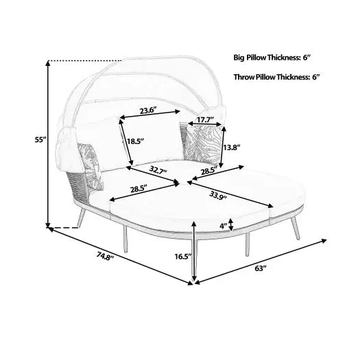 Elevate outdoor elegance with a terrace daybed and sunshade couture $699.99 specification product information item