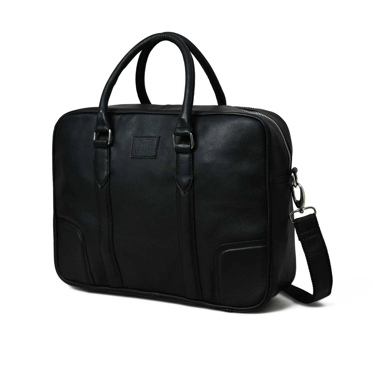 Texas Black Leather Briefcase