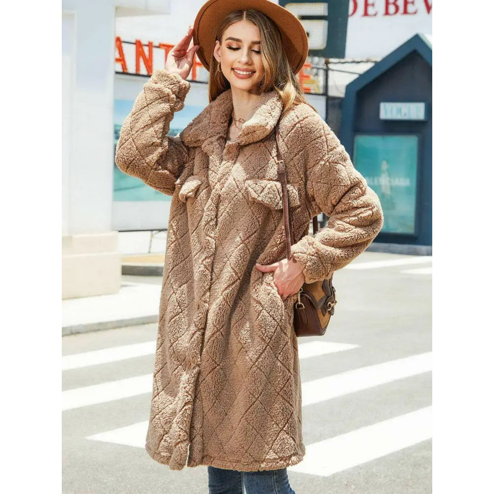 Dropped shoulder coat elevates luxury fashion for women effortlessly $45 delight in the sophistication of our pocketed