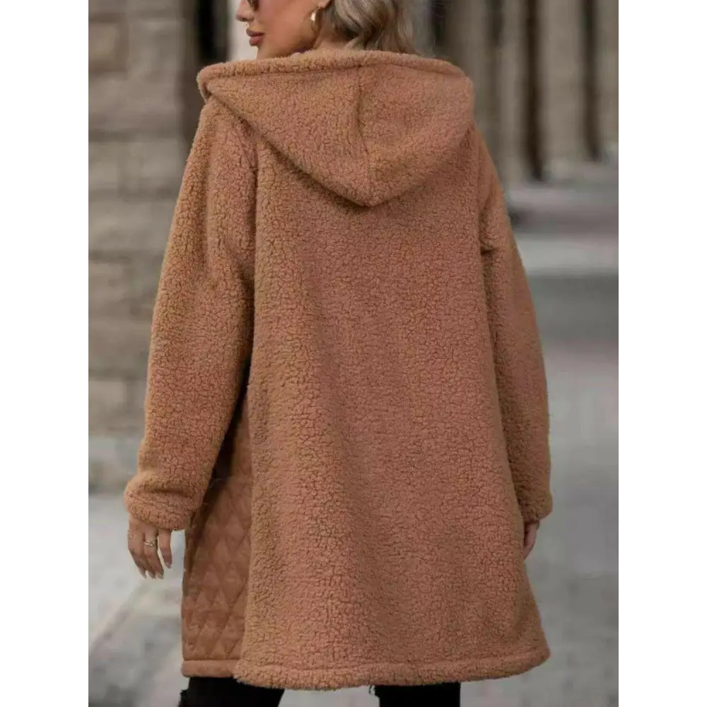 Chic elegant long sleeve hooded coat in luxury fashion for woman $45.20 basic style, offering a timeless and versatile