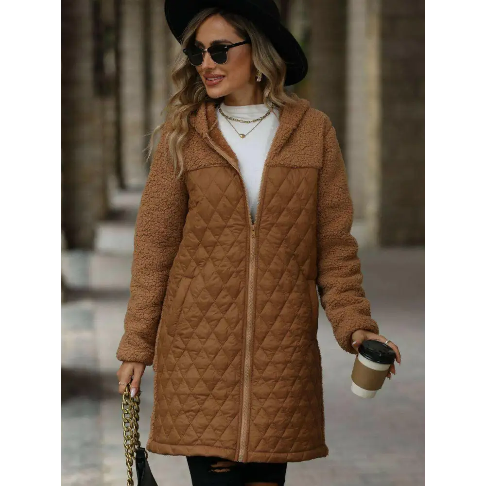 Chic elegant long sleeve hooded coat in luxury fashion for woman $45.20 basic style, offering a timeless and versatile