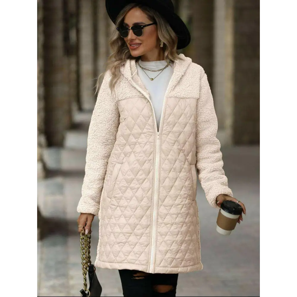 Chic elegant long sleeve hooded coat in luxury fashion for woman $45.20 basic style, offering a timeless and versatile