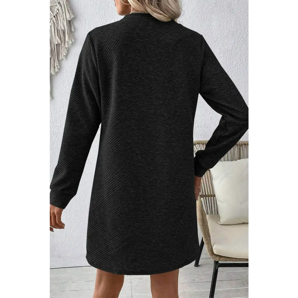 Exquisite textured round neck mini dress in luxury fashion for women $22.70 embrace a classic yet fashionable aesthetic