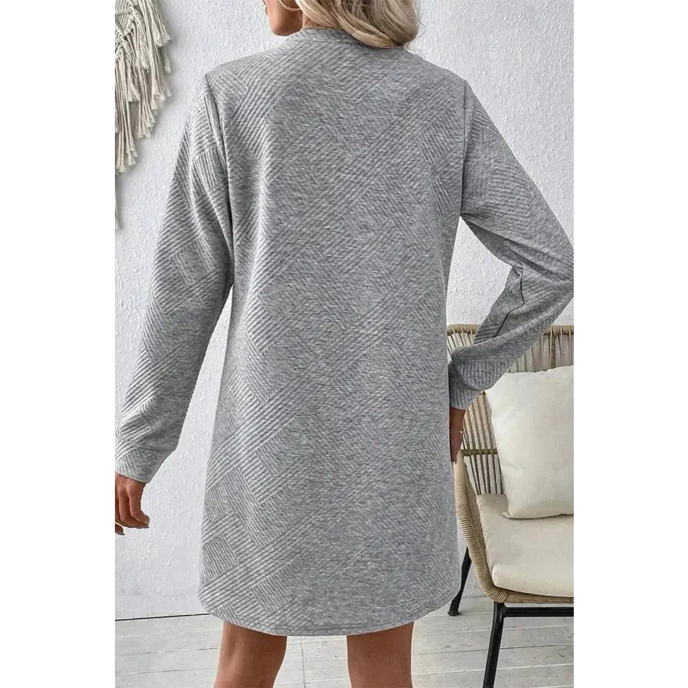 Exquisite textured round neck mini dress in luxury fashion for women $22.70 embrace a classic yet fashionable aesthetic