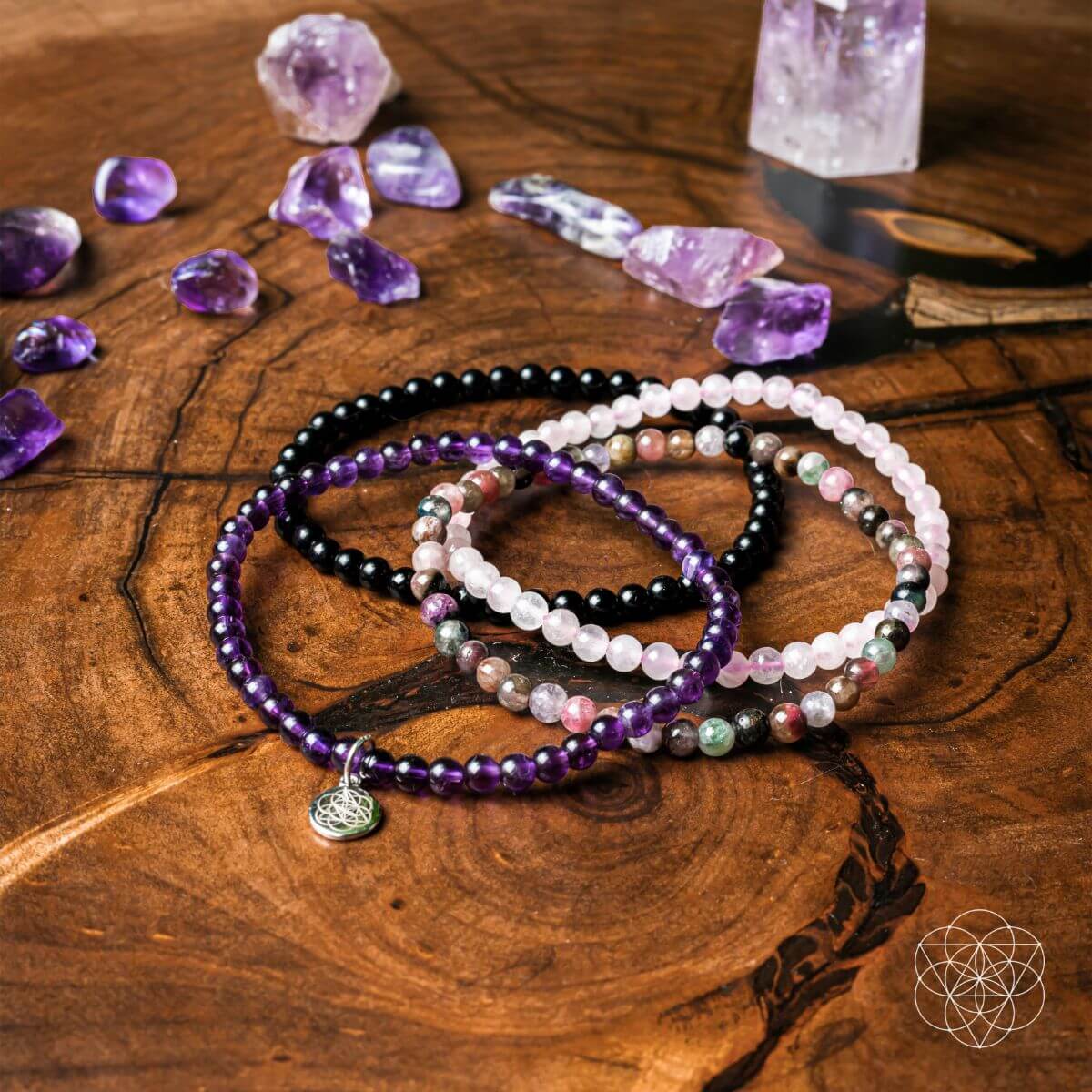 At Ease - Bracelet Set of 4 Crystals