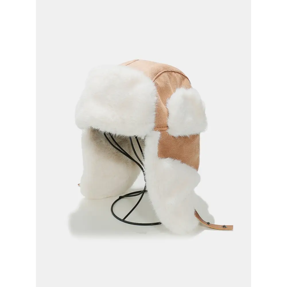 Luxurious thermal fuzzy earmuffs winter hat for exclusive style $23.99 1-piece acrylic, polyester. Faux suede imported