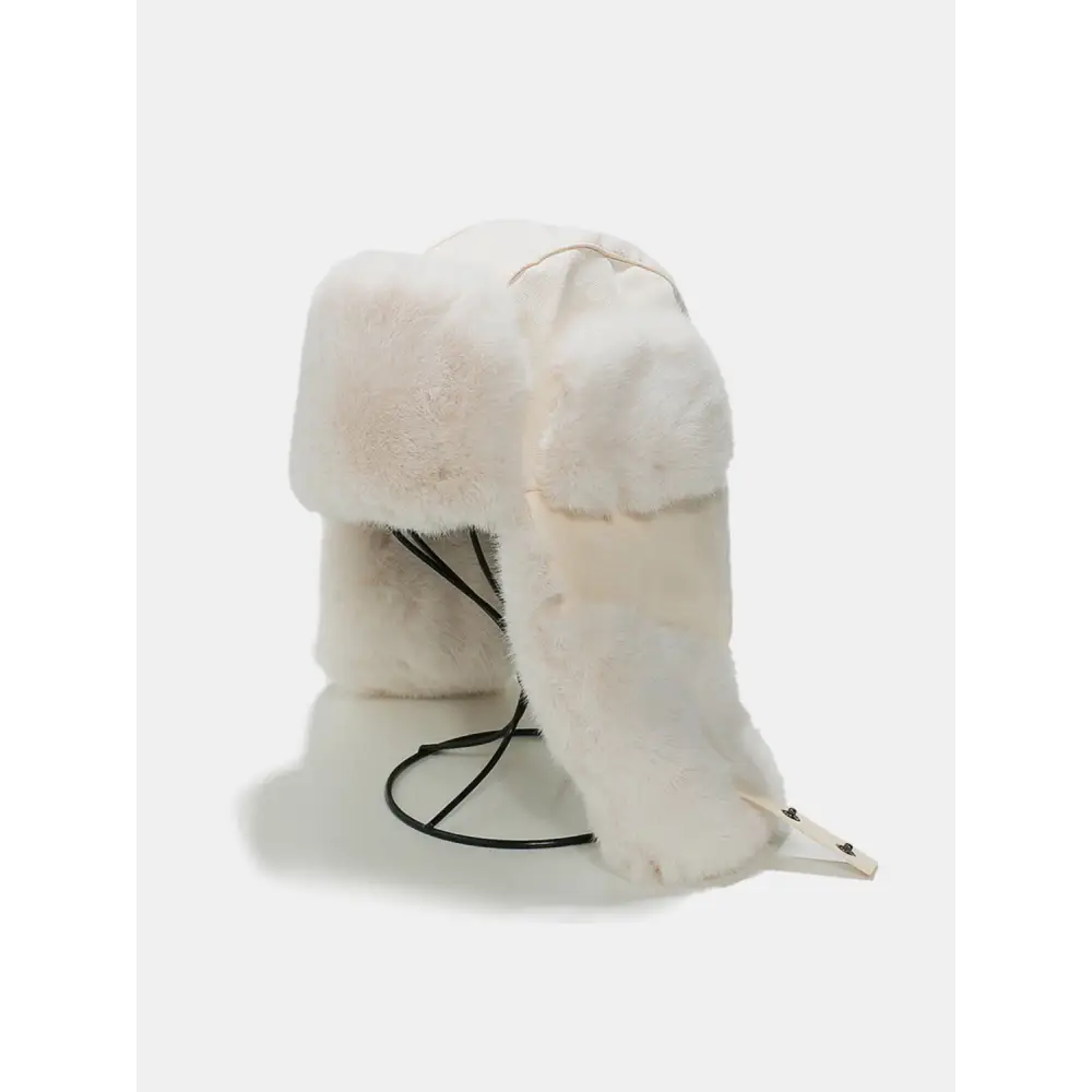 Luxurious thermal fuzzy earmuffs winter hat for exclusive style $23.99 1-piece acrylic, polyester. Faux suede imported