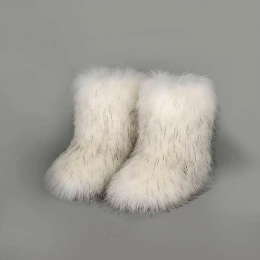 Luxury thermal fuzzy platform boots in timeless designer fashion $68 heel flats elastomer, polyester imported product