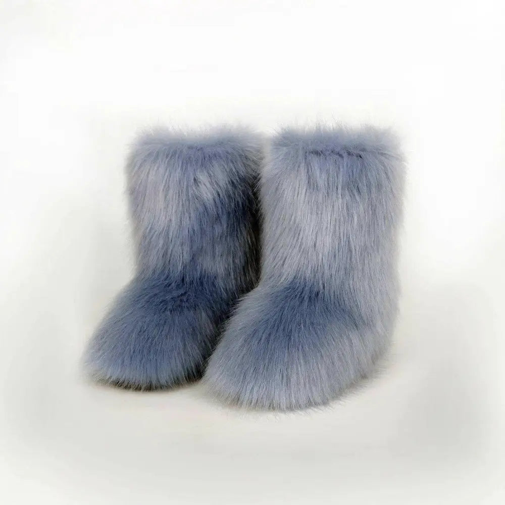 Luxury thermal fuzzy platform boots in timeless designer fashion $68 heel flats elastomer, polyester imported product