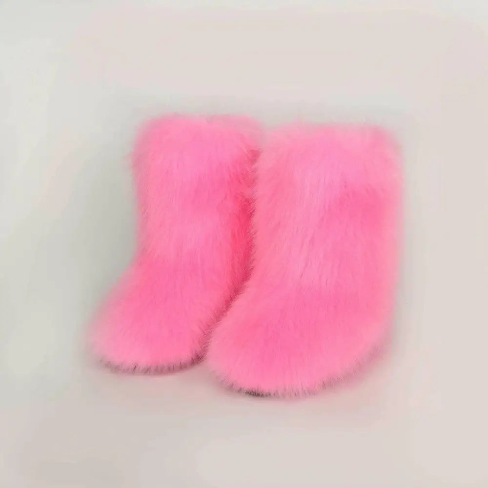 Luxury thermal fuzzy platform boots in timeless designer fashion $68 heel flats elastomer, polyester imported product