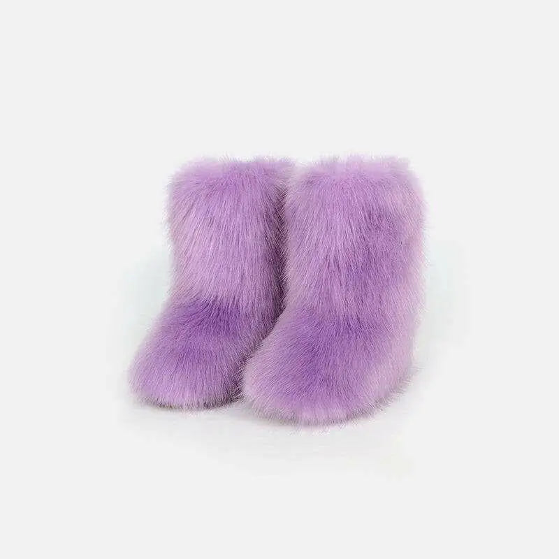 Luxury thermal fuzzy platform boots in timeless designer fashion $68 heel flats elastomer, polyester imported product