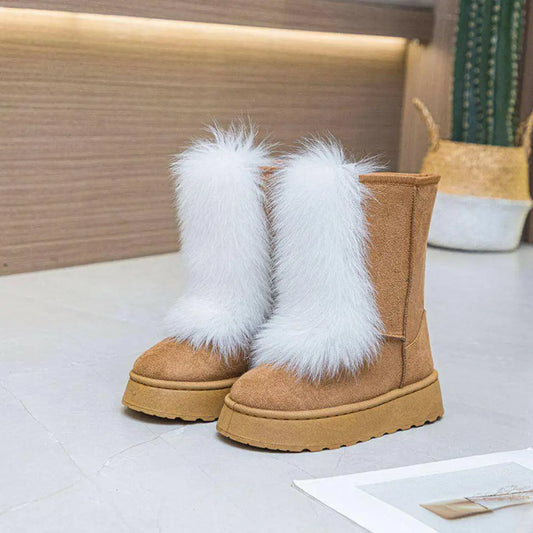 Luxury thermal suede platform boots in chic luxury fashion for woman $80.30 box not included, enhancing the minimalist