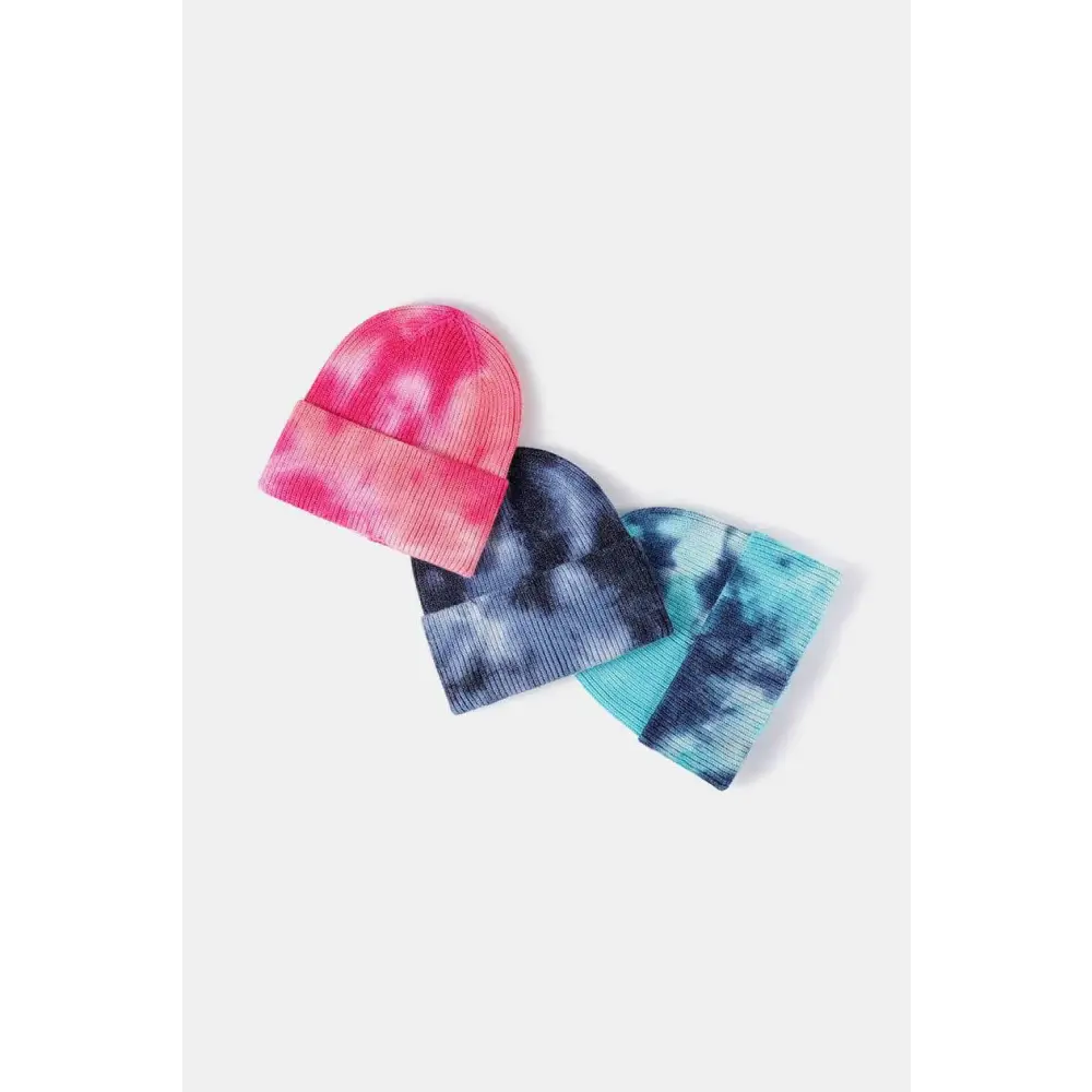 Elevate your look with the luxury tie-dye beanie for women $13 picture flat lay, highlighting the exquisite details