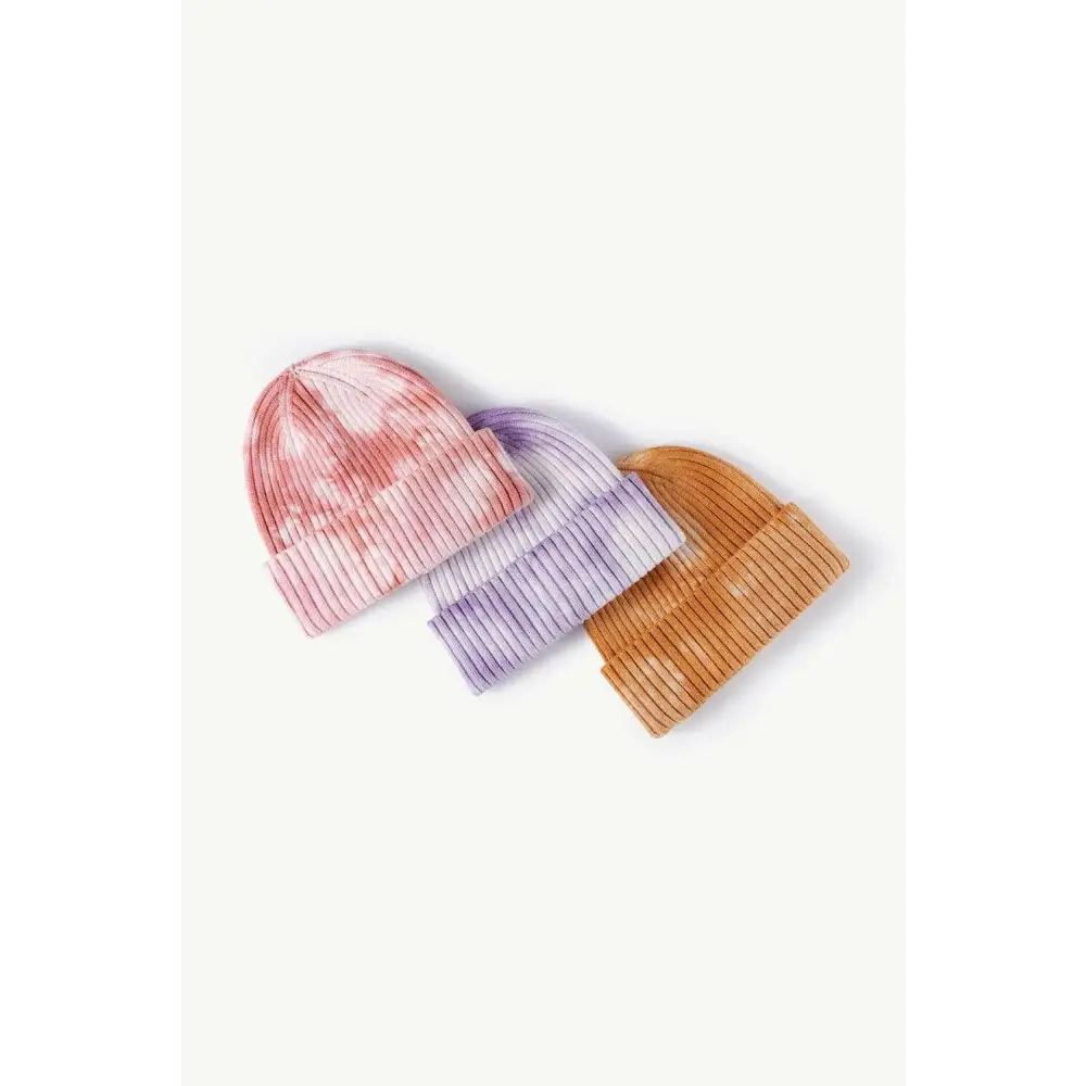 Elevate your look with the luxury fashion tie-dye ribbed beanie $13 picture flat lay, showcasing a stunning view