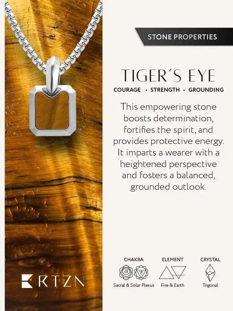 Tiger Eye Square Pendant Necklace - Maven Couture IncSquare Pendant