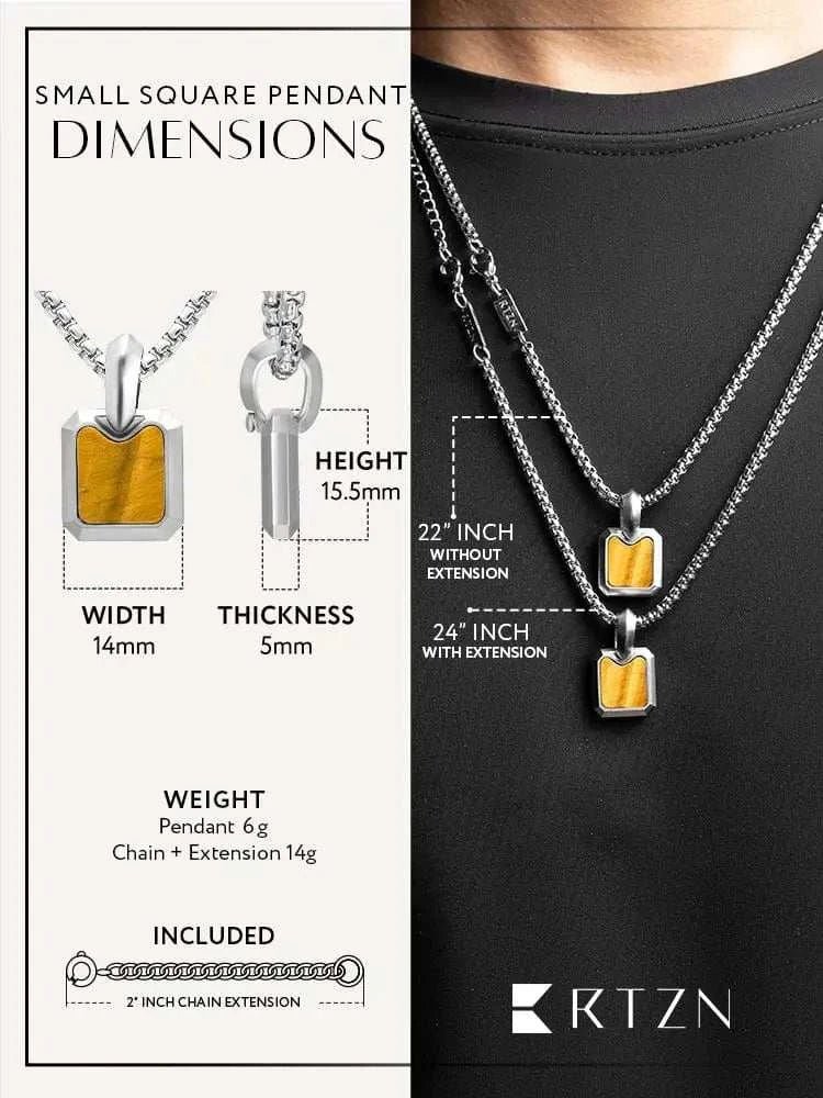 Tiger Eye Square Pendant Necklace - Maven Couture IncSquare Pendant