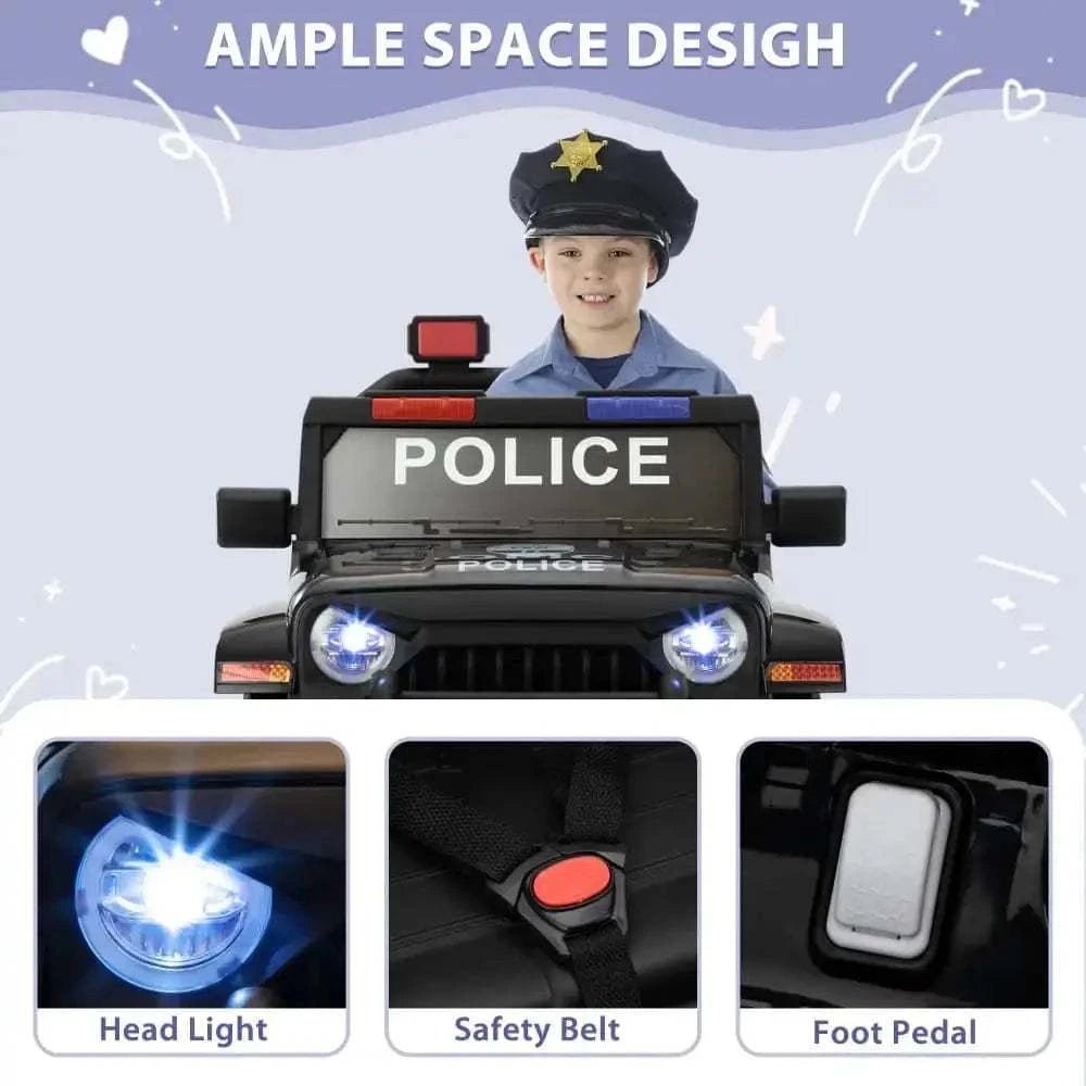 TOBBI 12V 2-Seater Electric Kids Off-Road Police Car - Maven Couture IncElectric Riding Vehicles