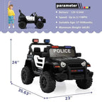 TOBBI 12V 2-Seater Electric Kids Off-Road Police Car - Maven Couture IncElectric Riding Vehicles