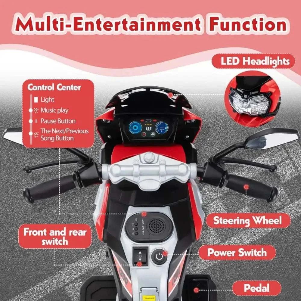 TOBBI 12V Electric Kids Off-Road Motorcycle