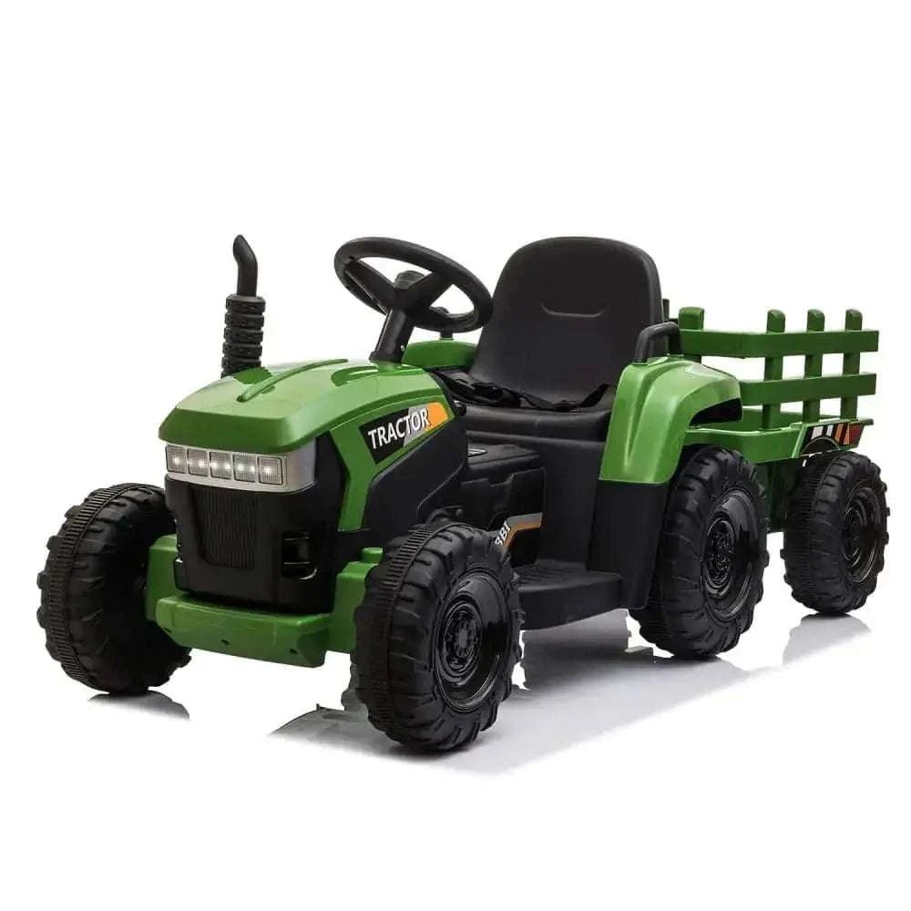 TOBBI 12V Electric Kids Ride-On Tractor with Trailer