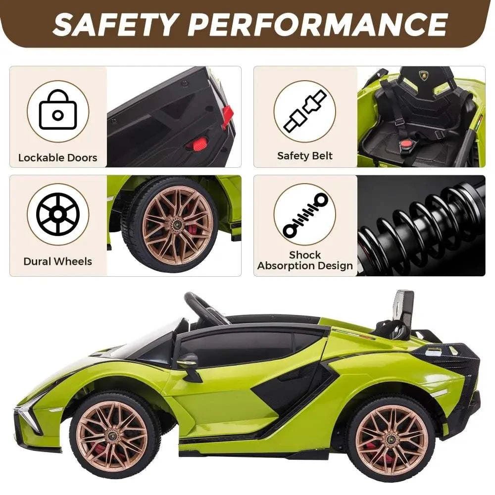 TOBBI 12V Licensed Lamborghini Sian Electric Kids Ride On Car