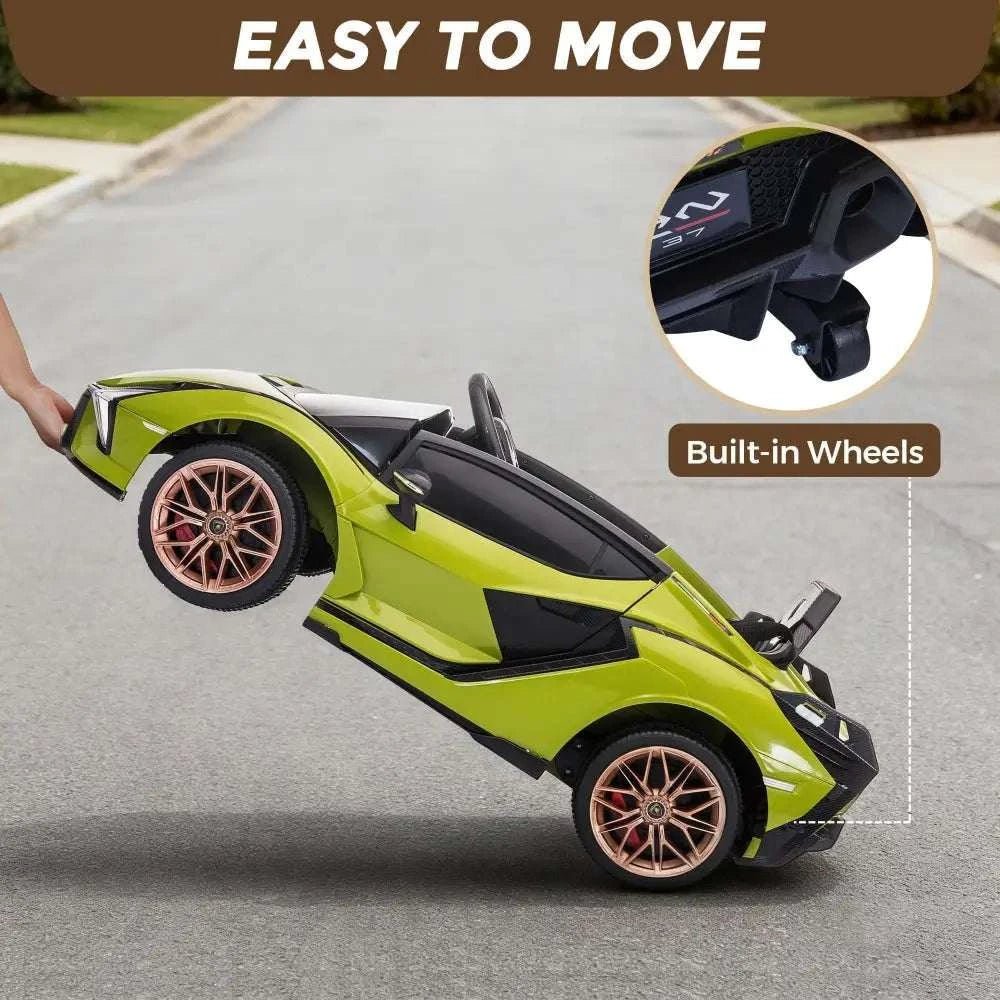 TOBBI 12V Licensed Lamborghini Sian Electric Kids Ride On Car